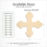 Size reference chart for BOTTONY CROSS