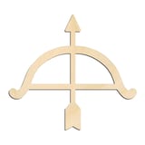Laser-cut baltic birch silhouette of BOW ARROW