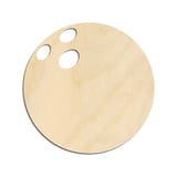 Laser-cut baltic birch silhouette of BOWLING BALL