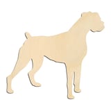 Laser-cut baltic birch silhouette of ALERT STANDING BOXER