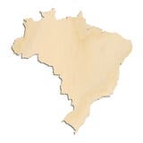 Laser-cut baltic birch silhouette of Brazil Country Silhouette