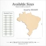 Size reference chart for Brazil Country Silhouette