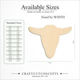 Size reference chart for Broad Face Goat Head