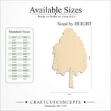 Size reference chart for BROAD LEAF TREE OVAL CANOPY