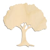 Laser-cut baltic birch silhouette of BROAD LEAF TREE ROUND CANOPY