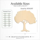 Size reference chart for BROAD LEAF TREE ROUND CANOPY