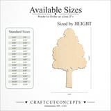 Size reference chart for BROAD LEAF TREE TAPERED CANOPY