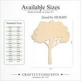 Size reference chart for BROAD LEAF TREE WIDE CANOPY