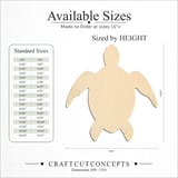 Size reference chart for Broad Shoulder Sea Turtle