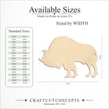 Size reference chart for Buffalo Bison Silhouette