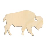 Laser-cut baltic birch silhouette of BUFFALO BISON WITH CUT HORN