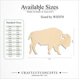Size reference chart for BUFFALO BISON WITH CUT HORN
