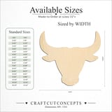 Size reference chart for BULL HEAD
