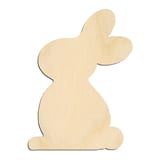 Laser-cut baltic birch silhouette of CUTE SIDE BUNNY