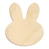 Laser-cut baltic birch silhouette of ROUNDED BUNNY HEAD