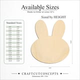 Size reference chart for ROUNDED BUNNY HEAD