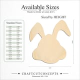 Size reference chart for TALL BUNNY HEAD