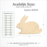 Size reference chart for BUNNY LAYING DOWN
