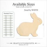 Size reference chart for ROUNDED BUNNY SILHOUETTE