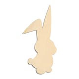 Laser-cut baltic birch silhouette of SIDE SITTING BUNNY