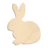 Laser-cut baltic birch silhouette of SITTING BUNNY
