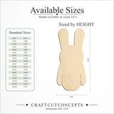 Size reference chart for WALKING BUNNY