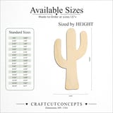 Size reference chart for CACTUS CURVED ARMS