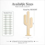 Size reference chart for CACTUS TALL NARROW