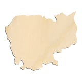 Laser-cut baltic birch silhouette of CAMBODIA