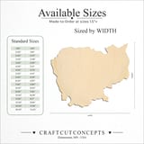 Size reference chart for CAMBODIA