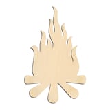 Laser-cut baltic birch silhouette of CAMPFIRE