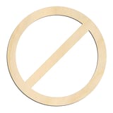 Laser-cut baltic birch silhouette of CANCEL SIGN