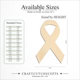 Size reference chart for CANCER RIBBON
