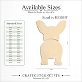 Size reference chart for CARDIGAN WELSH CORGI TWO PIECE BACK