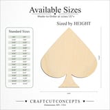 Size reference chart for CARDS SPADE