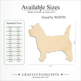 Size reference chart for CARING TERRIER