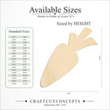 Size reference chart for CARROT ANGLED