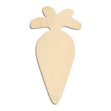 Laser-cut baltic birch silhouette of CARROT ROUNDED