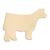 Laser-cut baltic birch silhouette of CARTOON COW