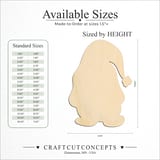 Size reference chart for CARTOON GNOME