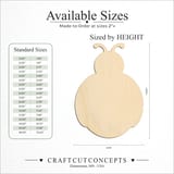 Size reference chart for CARTOON LADY BUG