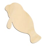 Laser-cut baltic birch silhouette of CARTOON MANATEE