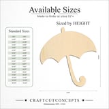 Size reference chart for CARTOON UMBRELLA