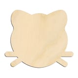 Laser-cut baltic birch silhouette of ROUNDED CAT HEAD
