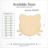 Size reference chart for ROUNDED CAT HEAD