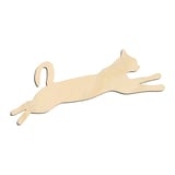 Laser-cut baltic birch silhouette of LEAPING CAT