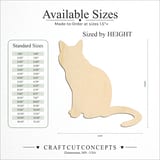 Size reference chart for SITTING CAT