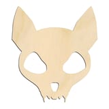 Laser-cut baltic birch silhouette of Cat Skull Face