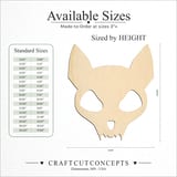 Size reference chart for Cat Skull Face