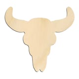 Laser-cut baltic birch silhouette of CATTLE SKULL CLASSIC